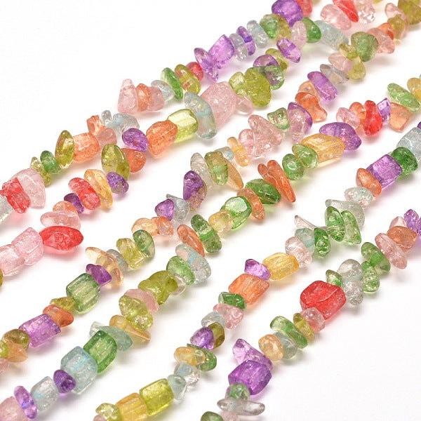 Synthetical Quartz Chip Bead Strands