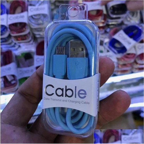 Cell Phone Cables 1M 3Ft Type C Micro Usb S Android Tablet Usbc Fast Charge Mobile Data Cord Wire For S8 S9 Note S20 S21 Huawei With Dhamw