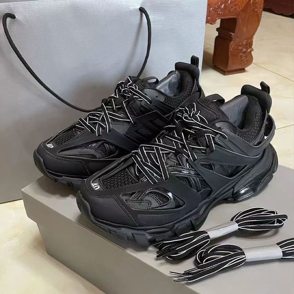 Designer Dress Shoes For Men Women Track LED Platform Sneakers Tracks 3 Sneaker Paris Black White Grey Blue Pink Orange Outdoor Casual Mens