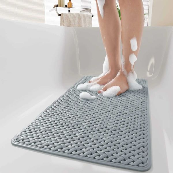 Non-slip Bath Mat with Suction Cup and Drain Hole Soft Machine-washable Shower Mat Non-slip Bath Mat Suitable for ChildrensC241227