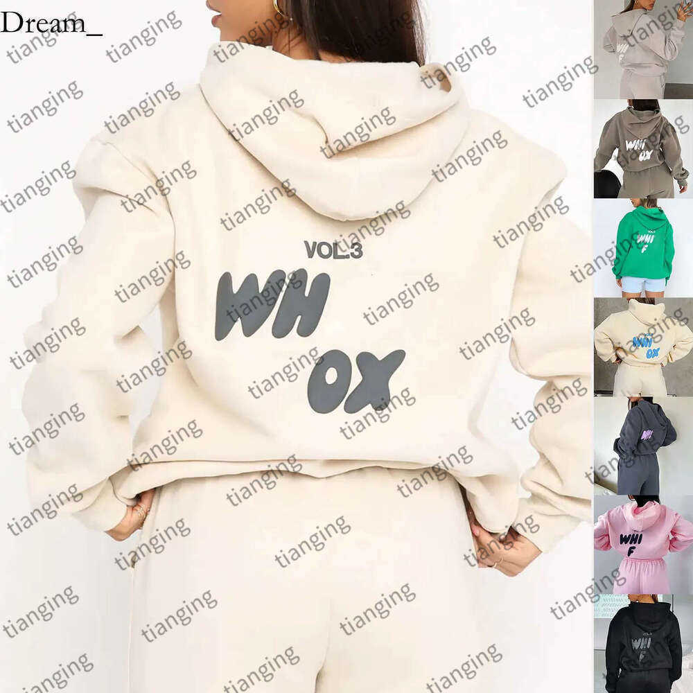 White Foxliness Designer women tracksuits two pieces sets sweatsuit autumn female hoodies hoody pants with sweatshirt ladies loose jumpers woman 17