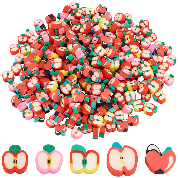 300Pcs 5 Styles Handmade Polymer Clay Beads