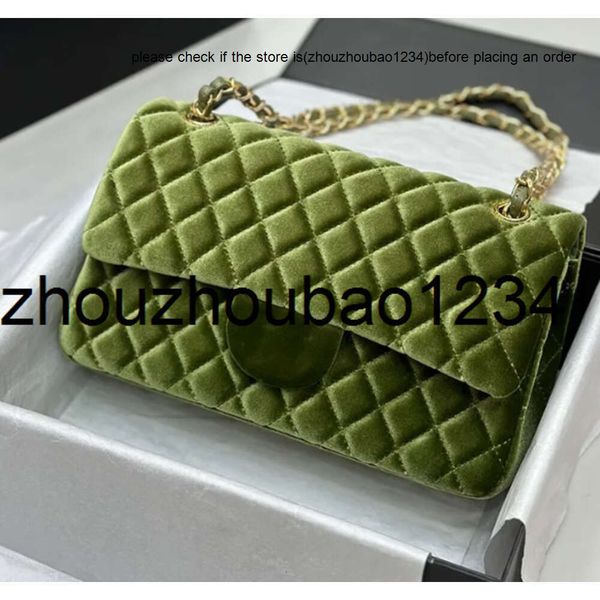 channelpurse chanalbag Quilted Designer Classic Double Flap Velvet Bags Green Brown Pink Black Velour Gold Meta