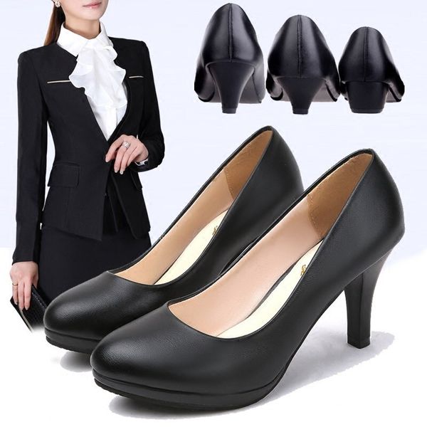 Professional shoes, work shoes, formal attire, etiquette, interview shoes, women&#039;s shoes, small leather shoes, single shoes, mid heeled