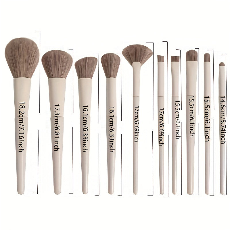 TEMU Valentine's Day Must-have Goods - Soft And Fluffy Makeup Brush Set Set, A Makeup Brush Suitable For Makeup Beginners, Soft And Portable, A Full