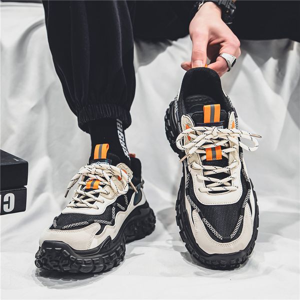 Men&#039;s mesh versatile sports running thick soled tires casual shoes