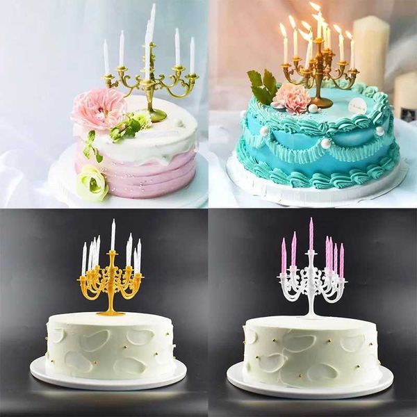 1Set Candle Holder Miniature Candles And Candlestick Birthday Party Cake Candle Holders Candlesticks For Candles Home Decoration Y240823