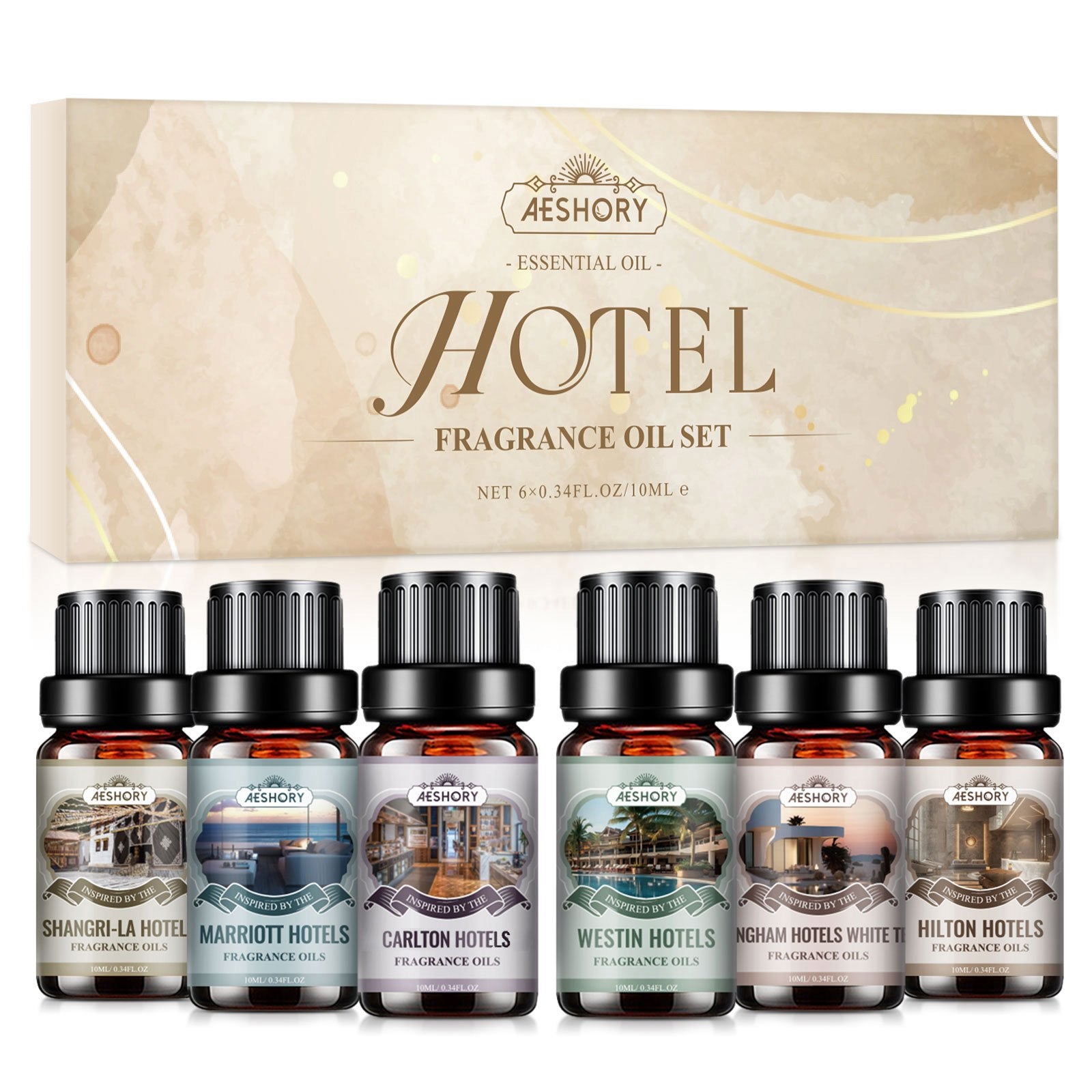 TEMU Hotel Diffuser Oils Gift Set - 6x10ml Oil Blend, Essential Oils Set For Diffuser, Candle Making Scents