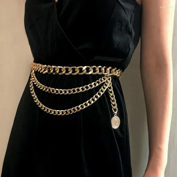 Belts Tassel Gold Chain Belt For Women Dresses Designer Punk Fringe Sier Waist Female Metal Golden Dress dh910320090