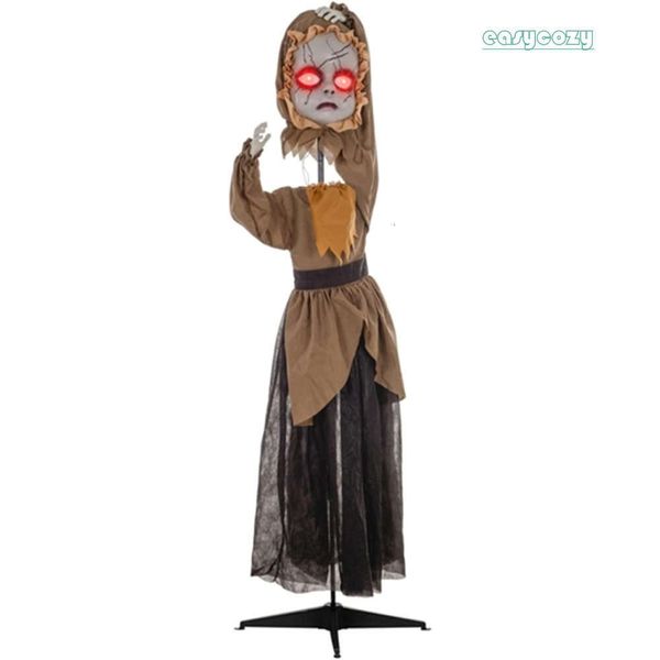 Halloween Decorations, Halloween Horror Decorations Realistic Dolls LED Eyes Horror Screams, Halloween Decorations 9a6