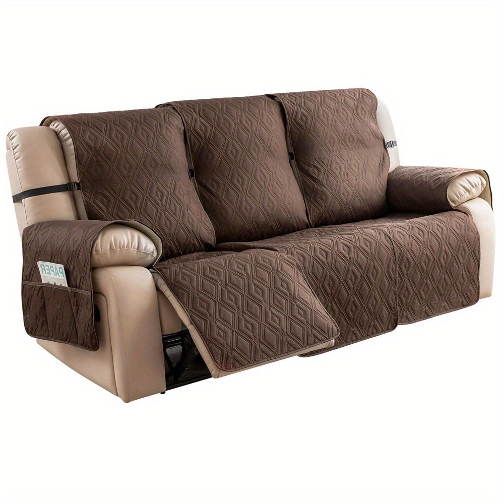 TEMU 3pcs-set Couch Cover For Reclining Couch 3 Seat Non-slip.recliner Sofa Covers For 3cushion Couch.furniture Protector Cover With Elastic Straps