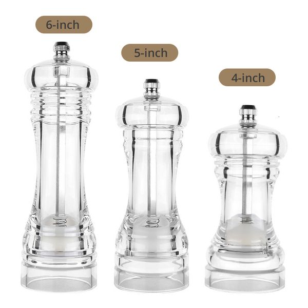 Mills Acrylic Combo Pepper Mill and Salt Shaker with Adjustable Coarseness Ceramic Mechanism Easy to Use 230710