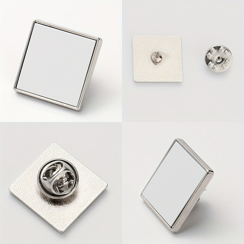 TEMU 1pc Sublimation Custom Heart, Square & Round Men's-women's Suit Lapel Pin Badge - Heat Transfer Photo Brooch For Wedding Suits, Business Attire,