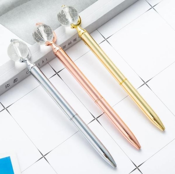 Creative Globe Modeling Metal Pen Student Teacher Writing Ballpoint pens Office Decompression Gift