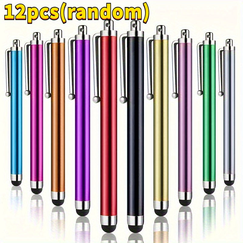 TEMU 12pcs Universal Stylus Pens For Touch Screens - High-precision Plastic Capacitive Stylus Pens For Ipad, Galaxy, Etc. - Precise Navigation,