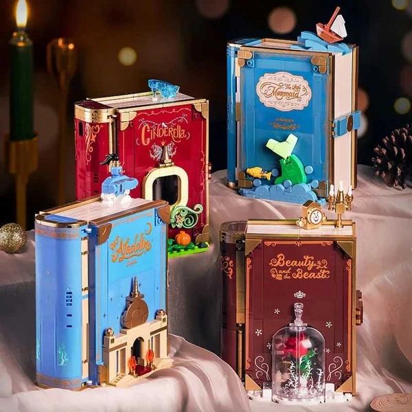 Building block Dream Princess 3D Storybook Building Blocks Books Anime Film MOC Bricks Toys Cute Fairy TsModel Children Girl Birthday Gifts