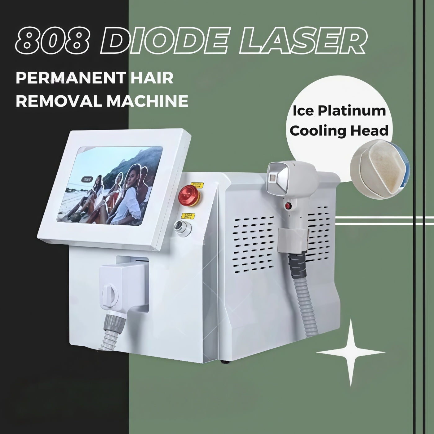 Professional Portable 808nm Diode Laser Hair Removal Machine Ice Titanium Device 3 Wavelengths Depilation Machine