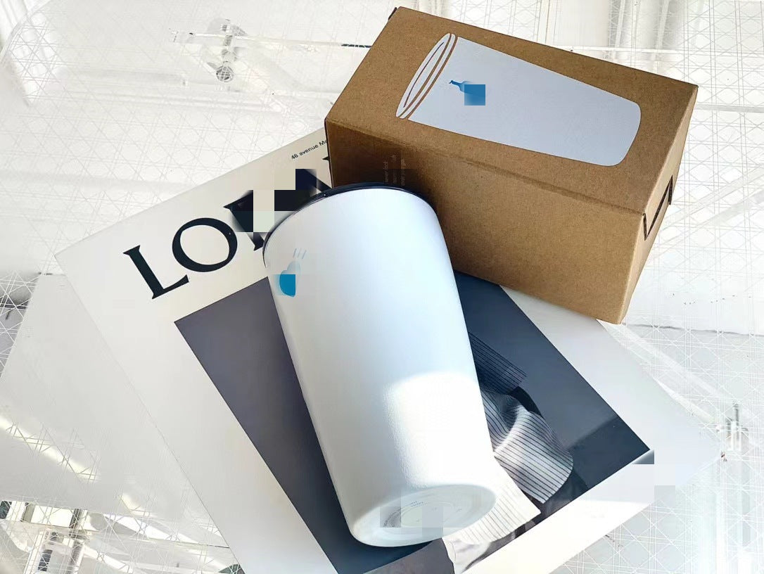 Blue Bottle Stainless Steel Thermoses Accompanying Thermos Cup Coffee Straight Drink Cup Portable Men&#039;s and Women&#039;s Water Cup