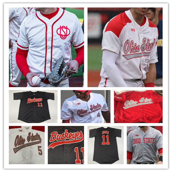 Ncaa Ohio State Buckeyes OSU College Baseball Jersey Matthew Graveline Cole Andrews Kade Kern Nick Erwin Tyler Pettorini Marcus Ernst Henry Kaczmar