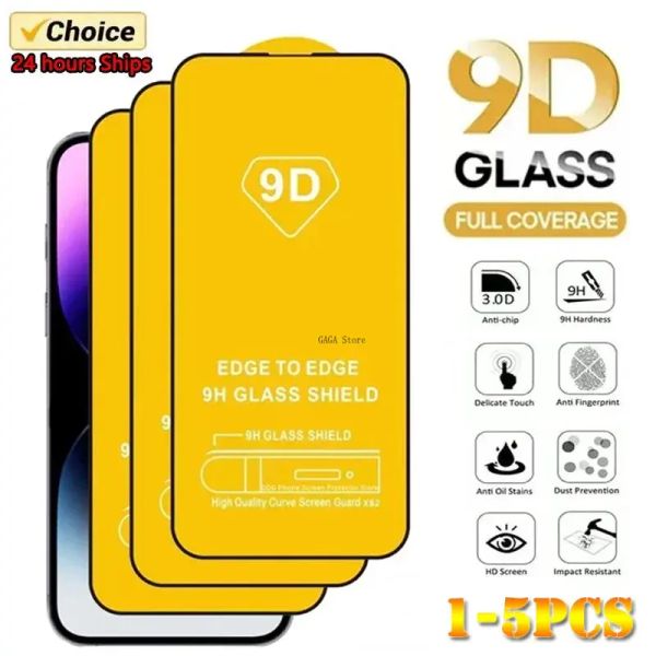9D Full Cover Tempered Glass Phone Screen Protector For iPhone 15 14 13 12 MINI PRO 11 XR XS MAX Samsung Galaxy A15 A25 A35 A55 A05 A05S s23
