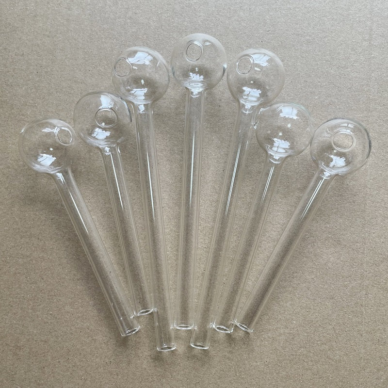 30Pcs 12cm - 4.7 Inch Pyrex Glass Oil Burner Pipe 30mm Big ball Clear Color quality pipes transparent Great Tube tubes Nail tips
