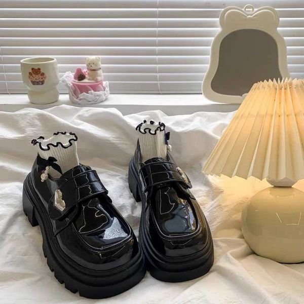 Dress Shoes 2024 Fashion Ladies Shoes Loafers Womens High Heels Platform Casual Pumps Women Heart-Shaped Round Toe Med Heel Shoes Women J241