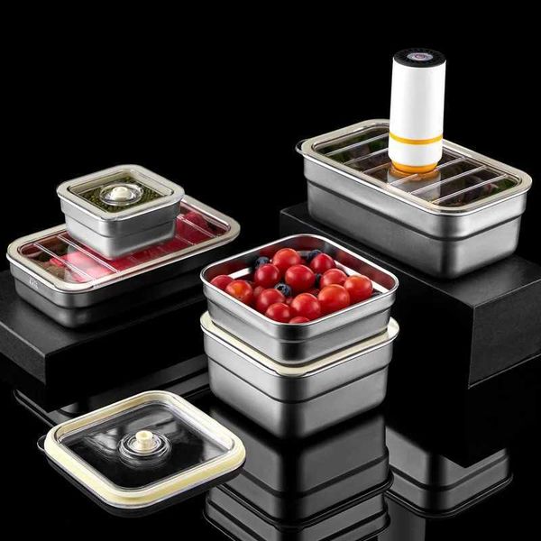 316 Stainless Steel Vacuum Fresh Keeping Box Refrigerator Sealed Food Storage Containers Portable Lunch Box Kitchen OrganizerM240807