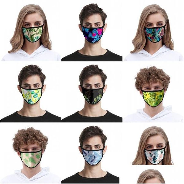 Designer Masks Leaves Ice Silk Anti Dust Face Masks Fashion Mascarilla Reusable Custom Breathable Respirable Mascherine Wash Dhgarden Dhgo9