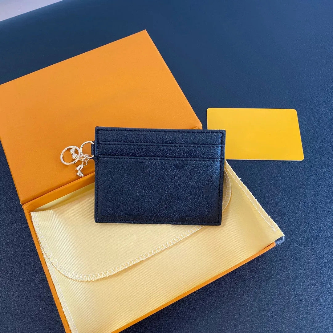 Luxury Designer Keychain Credit Card Holders Mini Wallets Ophidia High Quality For Mens And Womens Monogram Flower Leather Pure Color Card Holder Pu