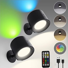 Battery Picture Light for Wall Art, Wall Sconces Wireless Magnetic Picture Light with Remote, 9 Colors RGB Rechargeable Ambient Sconce, 3 Color Temp Dimming Up