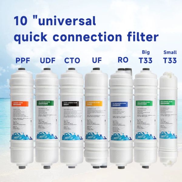 10 Inch Water Filter Replacement Cartridge 1-4&quot; Quick Connect for Under-Sink RO System Refrigerator Ice Maker Inline Filtration