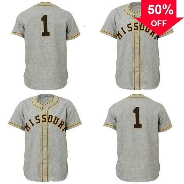 Xflsp GlaMitNess MU Missouri Tigers 1963 Road Jersey Men Women Youth Baseball Jerseys Double Stitched