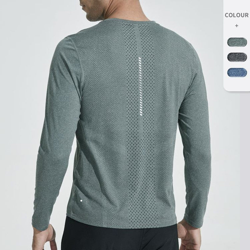 Men Yoga Outfit Sports Long Sleeve T-shirt Mens Sport Style Shirts Training Fitness Clothes Training Elastic Quick Dry Sportwear Top Plus Size 5XL
