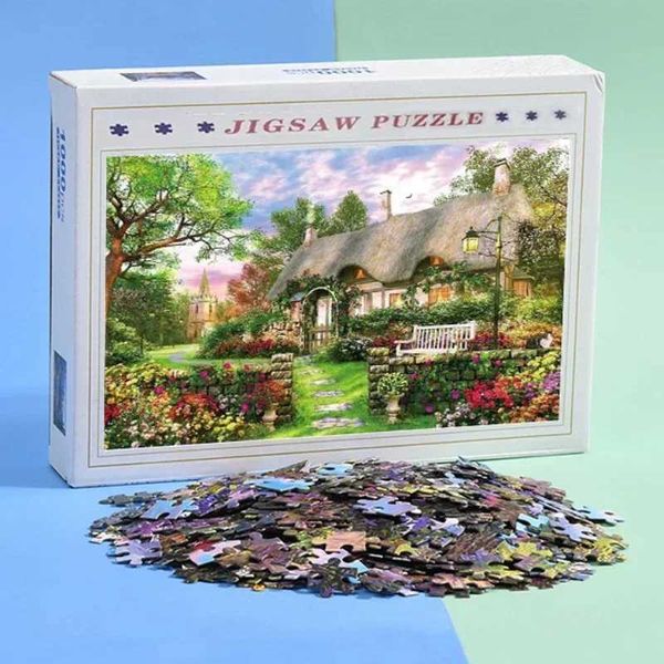 75*50cm Adt 1000 Pieces Paper Jigs Puzzle English Cottage Beautif Landscape Paintings Stress Reducing Toys Christmas Gift Z250117