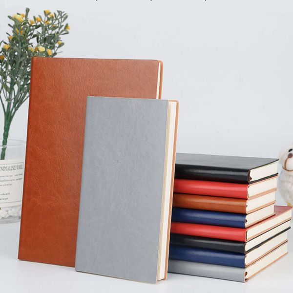 Business notebook, leather cover, minimalist customized