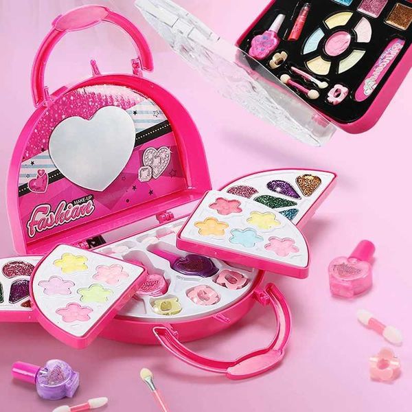 Fashion Kids Cosmetics Makeup Set Girls Pretend Play Safety Beauty Makeup Cosmetic Bag Handbag Kids Party Toys Gift Sets Z241128