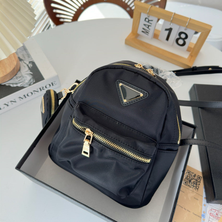 Mini crossbody backpacks girls school bags 2 pieces shoulder purses small woman luggage adjustable strap candy 6 colors