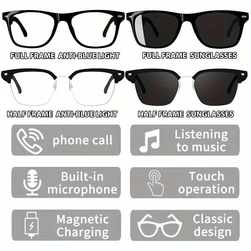 New Smart Glasses With HIFI Sound Quality, Music Playback, Suitable For Hiking, Outdoor Activities, Gifts .