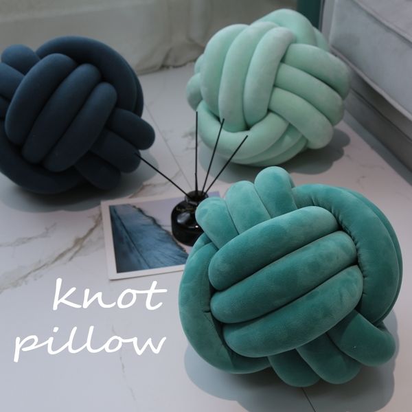 CushionDecorative Pillow Soft Knotted Ball Cushions Bed Plush Stuffed Throw Round Home Decorative Cushion for Sofa Office Chair Seat Floor 2