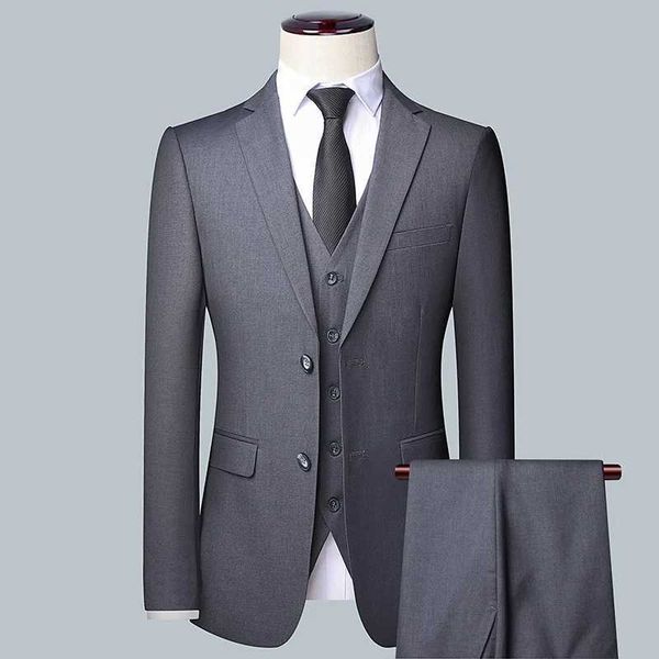 2024(suit + Waistcoat + Trousers) Spring and Autumn Two-button Career Work Is Decorating Body Mens Three-piece Suit S-6XLXJ241207