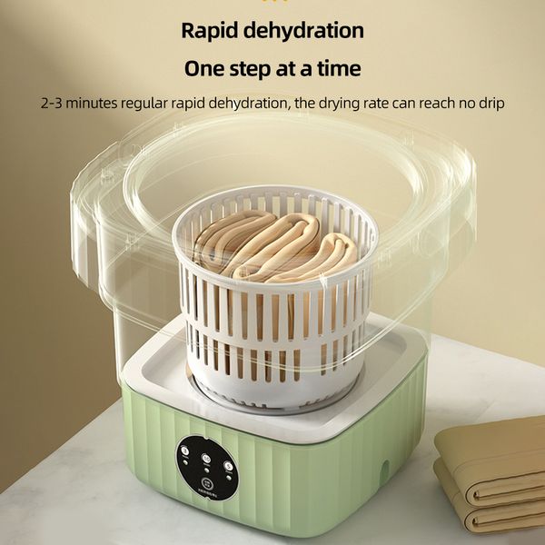 6L Folding Washing Machine For Clothes With Dryer Bucket Washing For Socks Underwear Mini Washing Machine With Spinning Dry
