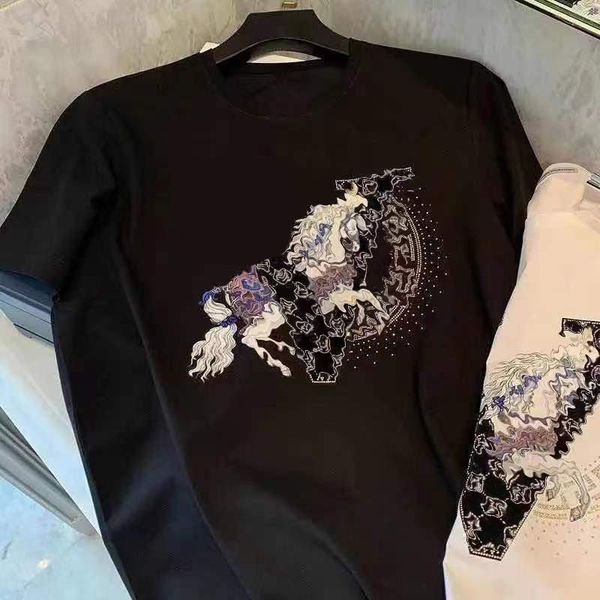 Summer new T-shirt Fashion simple men women round neck casual short sleeve trend Black white tiger pattern half sleeve wholesale clothing le