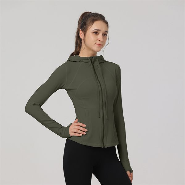2025--Womens Yoga hooded Jacket Outfit Sports Shaping Waist Fitness Jackets Jogging Sportswear Women