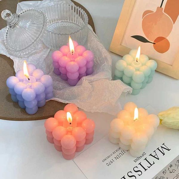 1 pack ins style bubble shape magic cube scented candle home simple scented candle decorationXJ241112
