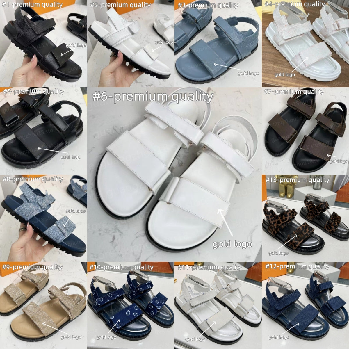 (go off picture not the description) Premium Designer Sandals for Women Summer Holiday Daily Style Shoes Denim Lichi Leather Sandals with Metal Logo
