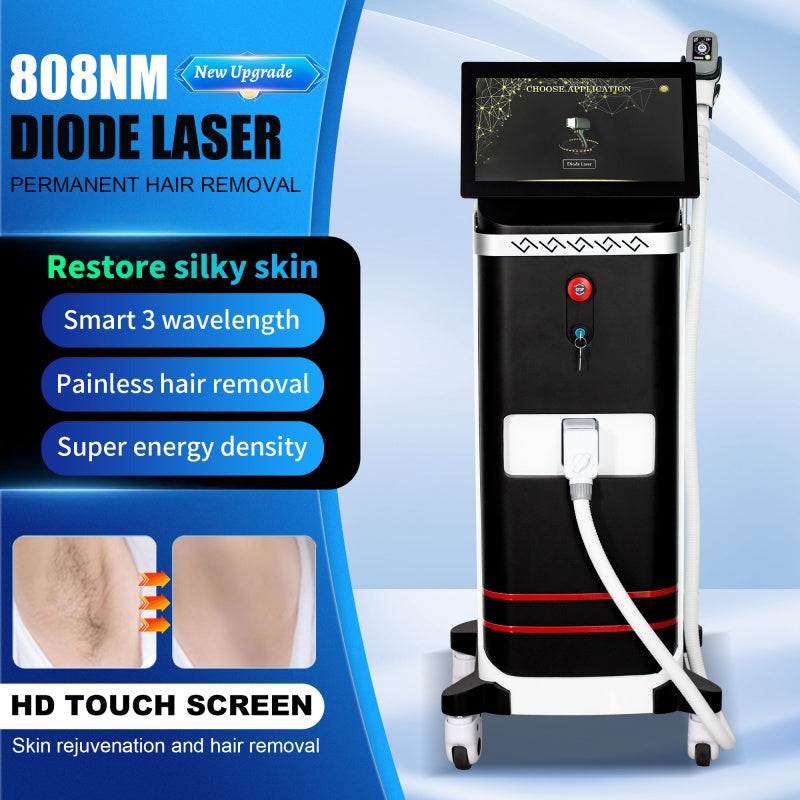 3 Wave 808nm Diode Laser Hair Removal Machin Ice Titanium Painles Permanent Alexandrite Device For Professional Salon Depilador