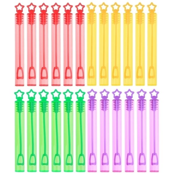24pcs Empty Magic Wand Tube DIY Soap Bubble Blowing Toy Model Bottle Children Outdoor Toys Handmade Bubble Machine 220621