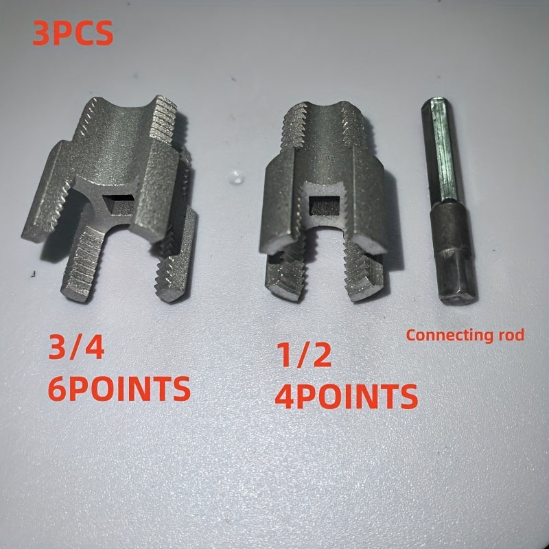 TEMU 3pcs Pipe Threader Set, 1-2 Inch + 3-4 Inch Included, Ppr Pipe Threading Kit – Professional Plumbing Tool For Home Repairs & Construction,