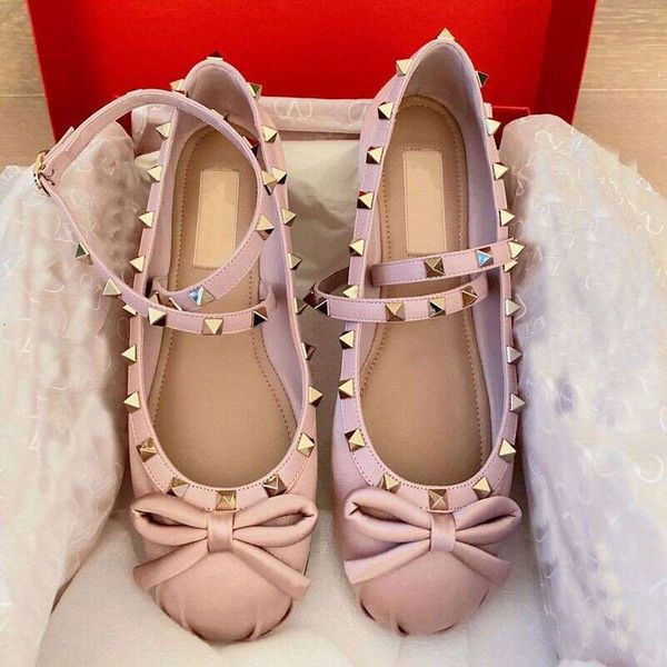 family ed satin ballet female 2023 new bow French single flat bottom Mary Jane princess shoes X250128