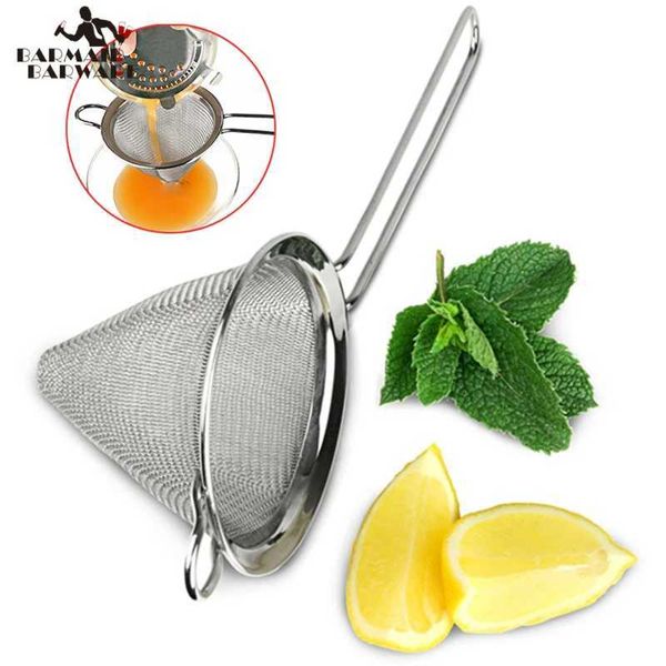 1 piece of 304 stainless steel conical cocktail sieve suitable for removing Julep juice filters cocktail filters and bar filters W240827